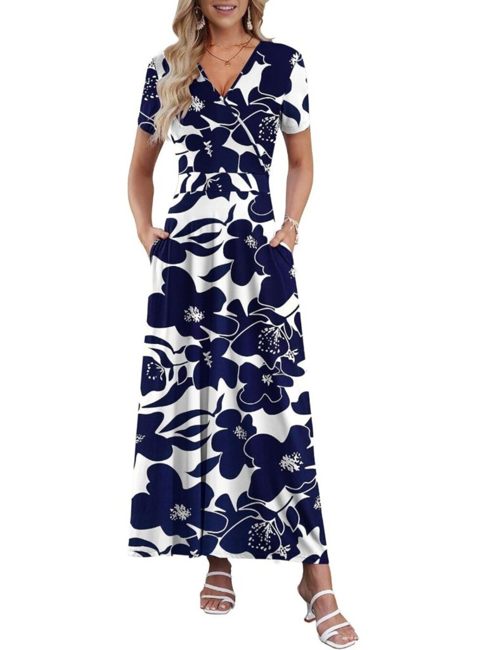 Floral Maxi Dress for Women | Ankle Length Beachy Long Flowing Summer Dress